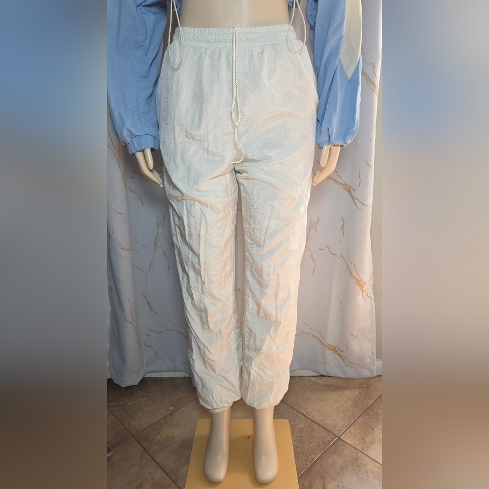 Woman's Cream Casual Drawstring Pants